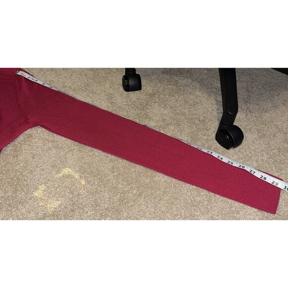 Eileen Fisher S/Petite Cardigan Medium Red Open Radish Tencel Silk Angle Front - Picture 14 of 14